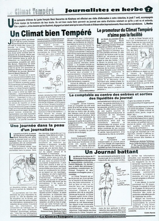 Dessins publiés dans le Climat Tempéré, 1er journal indépendant de la RD Congo