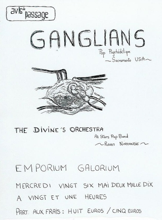 Affiche Ganglians/The Divine's Orchestra, Emporium, 260510